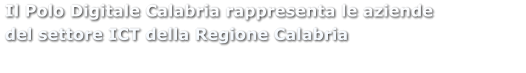 Il Polo Digitale Calabria rappresenta le aziende  del settore ICT della Regione Calabria